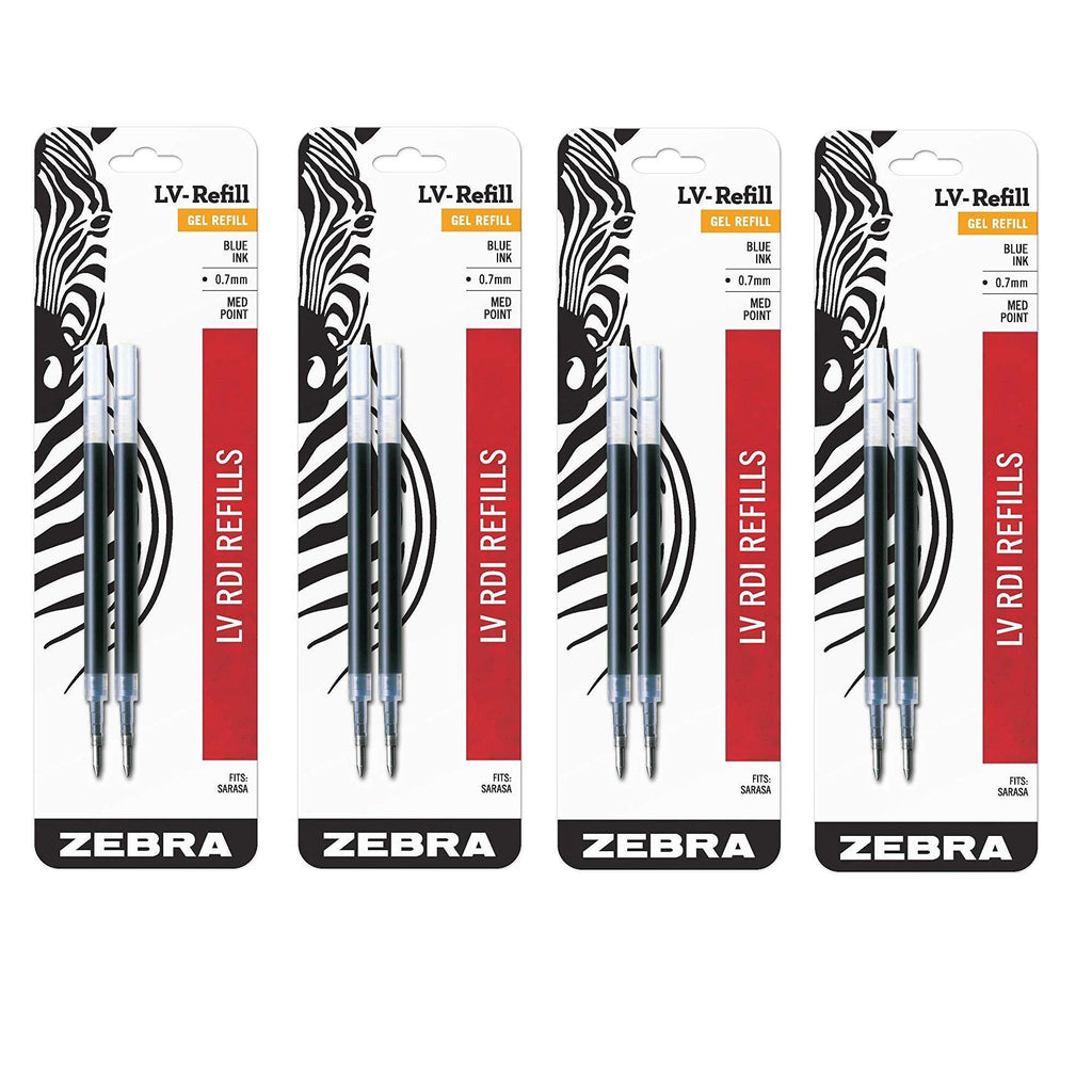 Zebra Sarasa RDI LV-Refill, Medium Point, 0.7mm, Blue Ink, 2-Count, 4 PACK