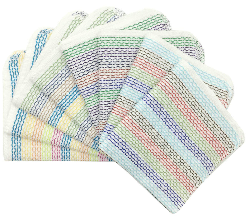 Mia'sDream Kitchen Towels, Tidy 100% Cotton Dish Cloths Dish Rags Cleaning Cloth, Absorbent Odor Free Dishcloths Kitchen Dish Towels, 13inch x 13inch 8 Pack Multi Colors