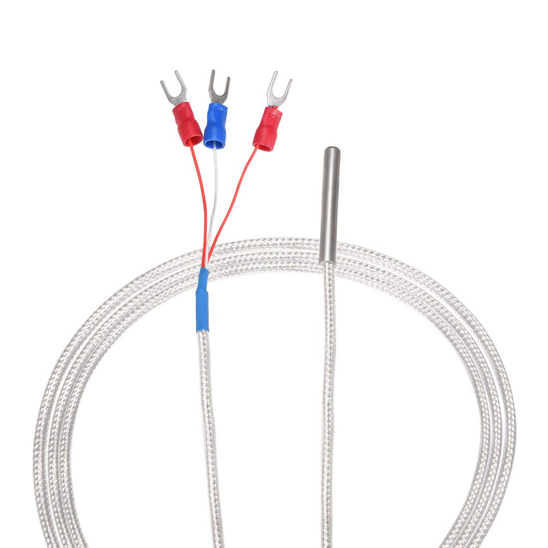 uxcell PT100 RTD Temperature Sensor Probe 3 Wires Cable Thermocouple Stainless Steel 300cm(9.8ft) (Temperature Rang: -20~420°C)