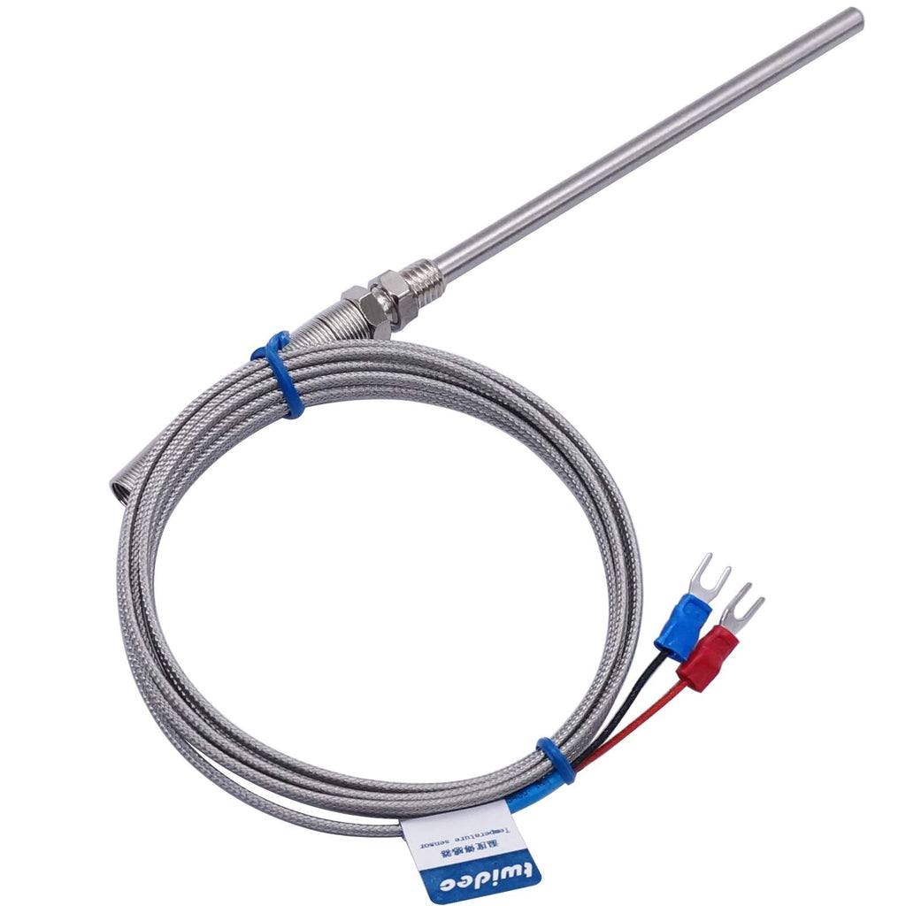 Twidec /2M Stainless Steel K-Type Sensor Probes Metal HeadProbe for Thermocouple Sensor & Meter Temperature Controller(Temperature Range:0~600°C) MT-205 5x100MM