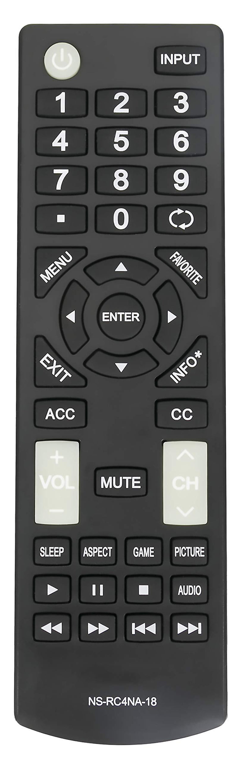 AULCMEET NS-RC4NA-18 NSRC4NA18 Remote Control Compatible with Insignia TV NS-55D510NA19 NS-22D510NA19 NS-40D510NA19 NS-43D420NA18 NS-32D220NA18 NS-39D310NA19 NS-19D310NA19 NS-19D310NA19 NS-39D310NA19