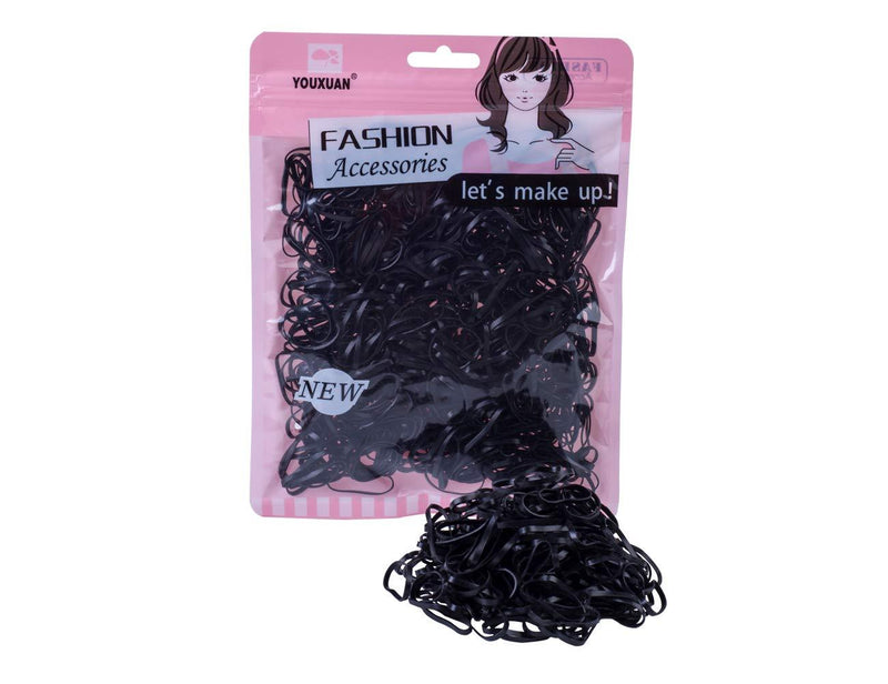 Youxuan 600-Pack Elastic Hair Ties Non-slip Rubber Hair Bands for Girls, Black Large (600 Count)
