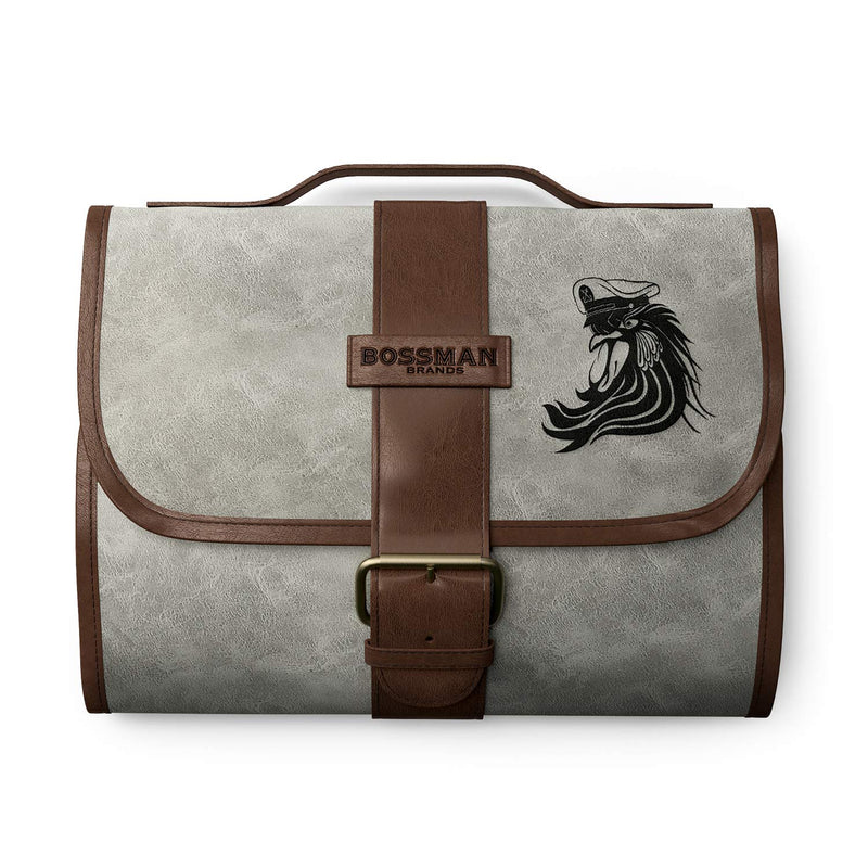 Leather Toiletry Bag for Men - Water Resistant Toiletry Kit Mens Hanging Travel Organizer - Hand Crafted Portable Traveling Accessories
