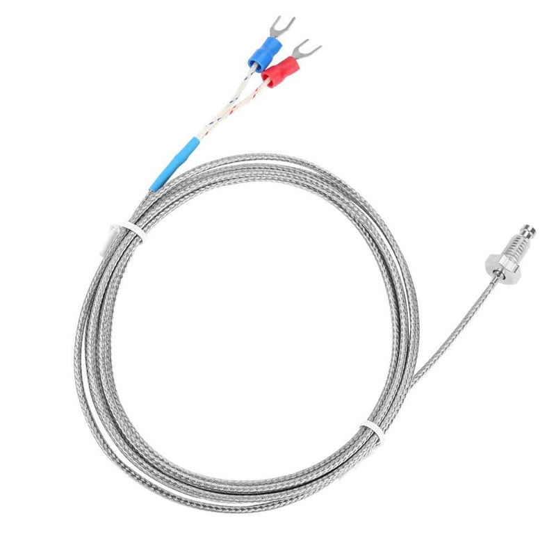Thermocouple K Type, M6 Screw Fine Thread Type K Thermocouple Temperature Sensor Wire 0-400℃ 1M/2M/3M/4M/5M