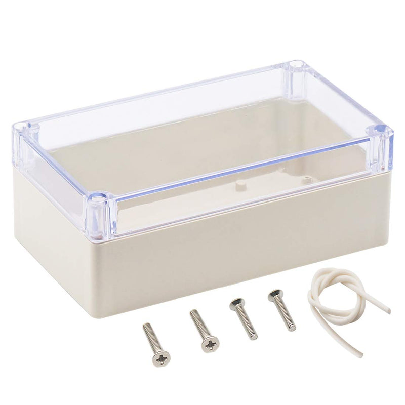 Zulkit Junction Box ABS Plastic Dustproof Waterproof IP65 Universal Electrical Boxes Project Enclosure Grey with Clear Cover 6.2 x 3.5 x 2.4 inch (158 x 90 x 60mm) 6.2"x3.5"x2.4"