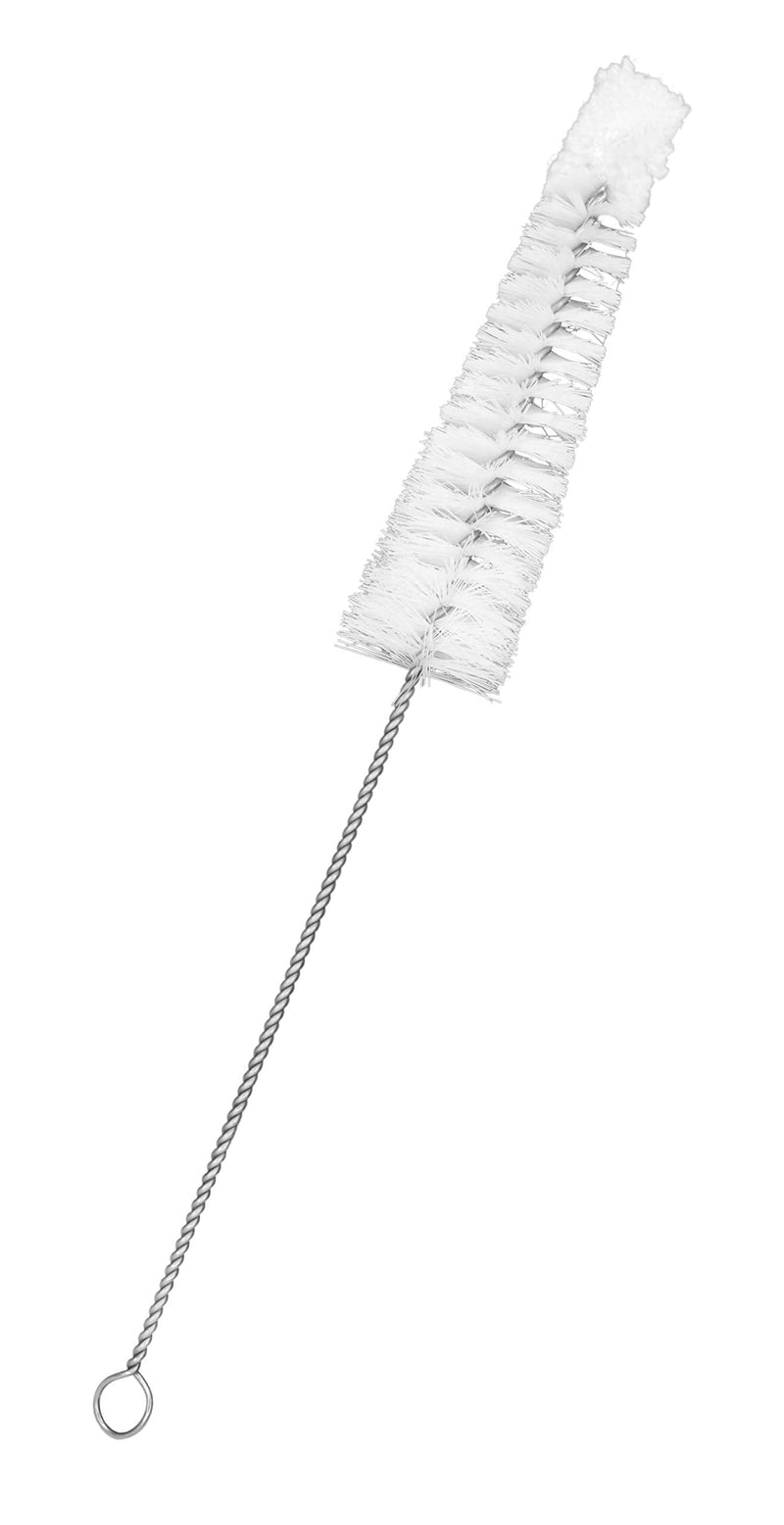 Tapered Nylon Cleaning Brush with Cotton Yarn Tip, 8.75" - Twisted Stainless Steel Wire Handle - Ideal for 0.5" - 0.75" Diameter Test Tubes, Bottles, Flasks, Cylinders, Jars, Vases, Cups - Eisco Labs