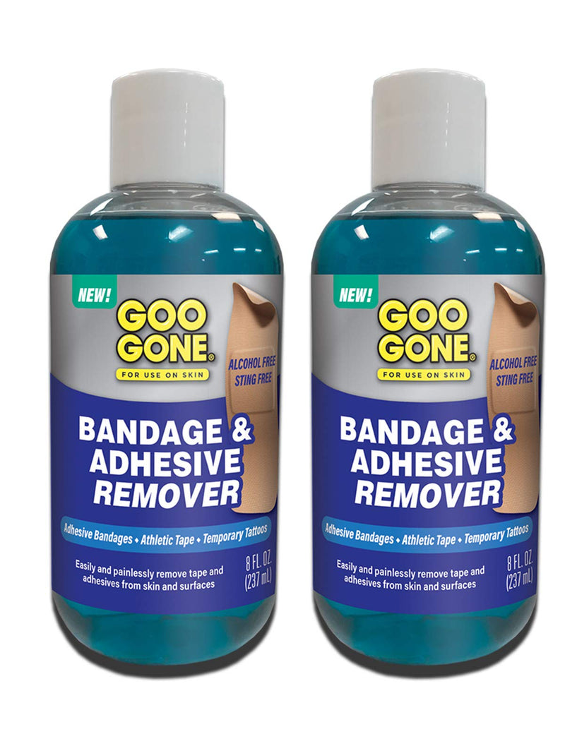 Goo Gone Bandage & Adhesive Remover - 8 Ounce (2 Pack) - Safe Method to Remove Bandages and Adhesives