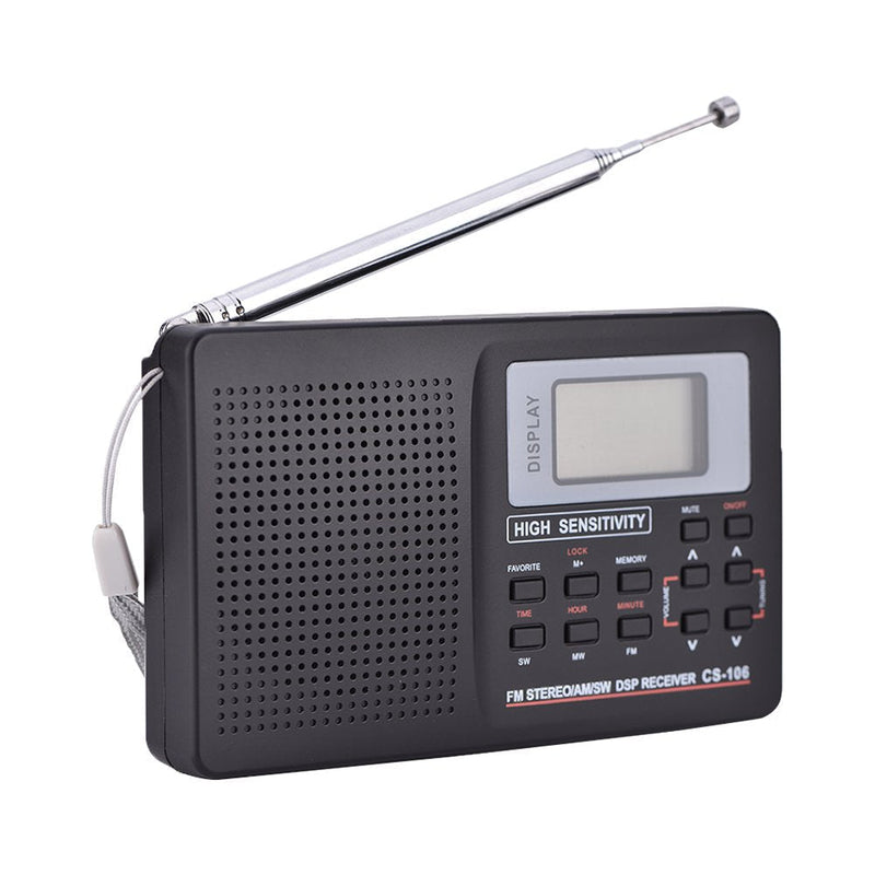 Yoidesu Portable Digital AM FM Stereo Radio FM/AM/SW/LW/TV Sound Digital Tuning Full-Band Radio Receiver with Alarm Clock (Step Value 9k) Step value 9k