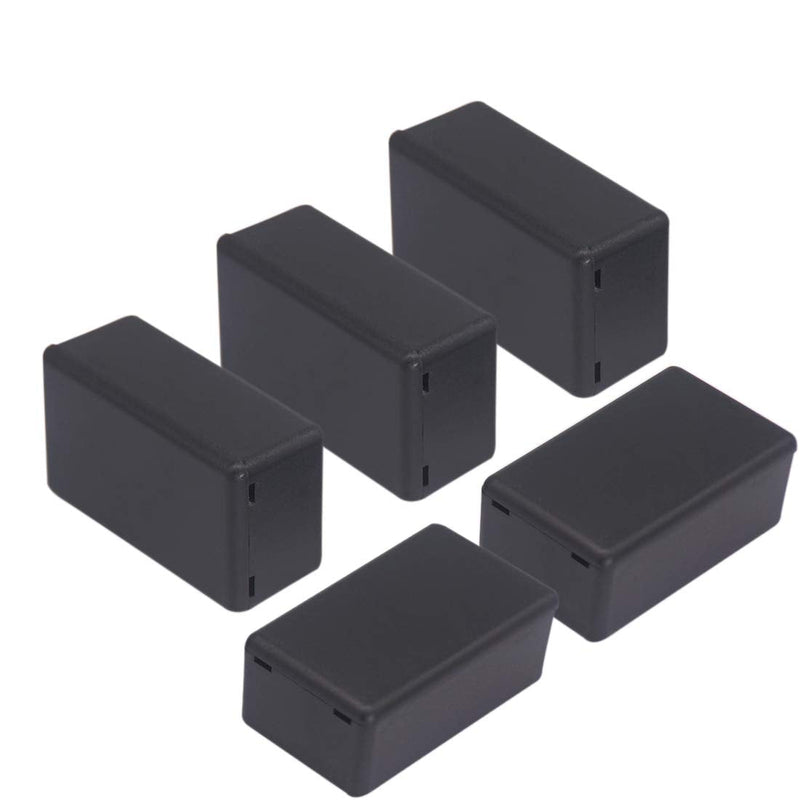 Zulkit 5Pcs Project Boxes ABS Plastic Electrical Project Case Power Junction Box Black 2.40 x 1.41 x 0.98 inch (61 x 36 x 25 mm) 2.40" x 1.41" x 0.98"