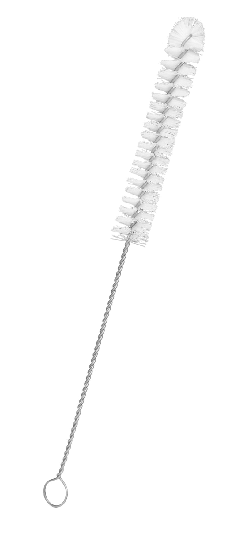 Semi-Micro Test Tube Brush, 9" Long - White Nylon, Twisted Wire Handle - Ideal for 6-10mm Diameter Test Tubes - Eisco Labs