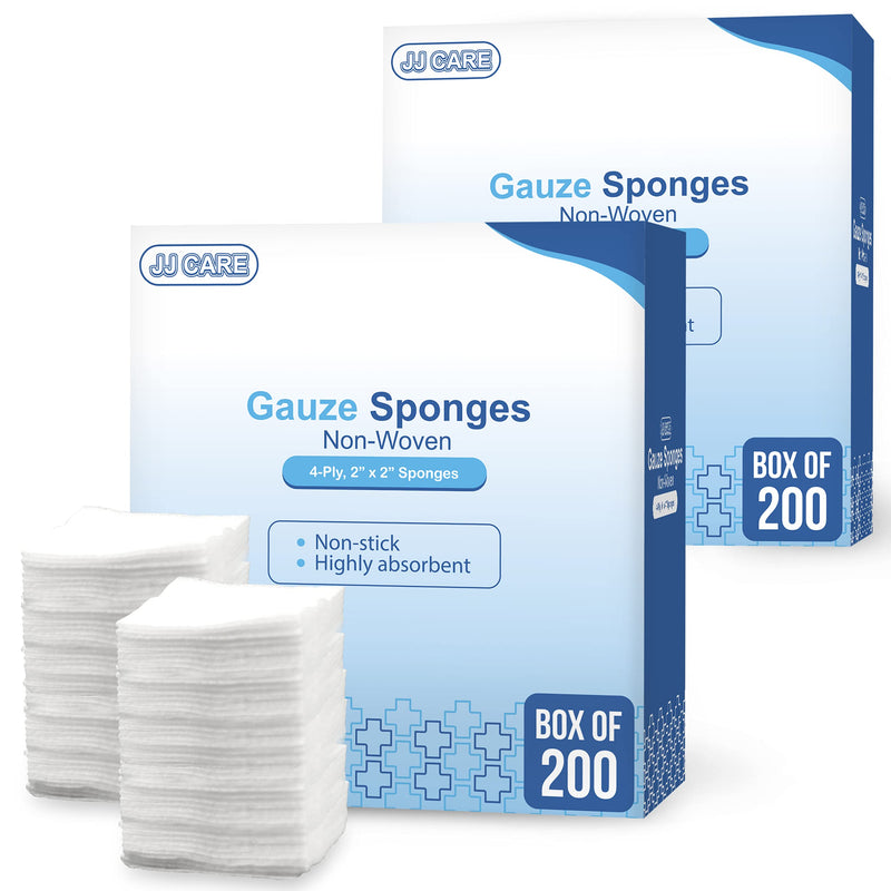 JJ CARE Gauze Pads (Pack of 2) (2 x 2 in.), Gauze Pads 2x2, 2x2 Gauze Pads, Gauze Pad, 2x2 Gauze