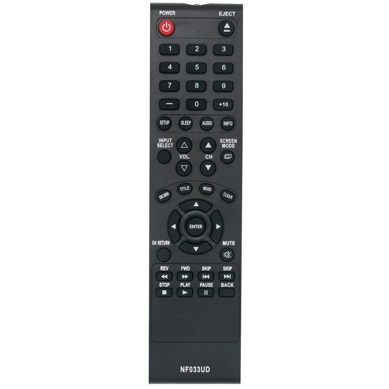 NF033UD Replace Remote Control Applicable for Sylvania LCD TV LD190SS1 LD320SS2 LD190SS2 LD195SSX LD320SSX LD320SS2 A9DF1UH LD320SS1 Emerson TV LD190EM1 LD190EM2 LD260EM2 LD320EM2 RLD190EM1 RLD190EM2