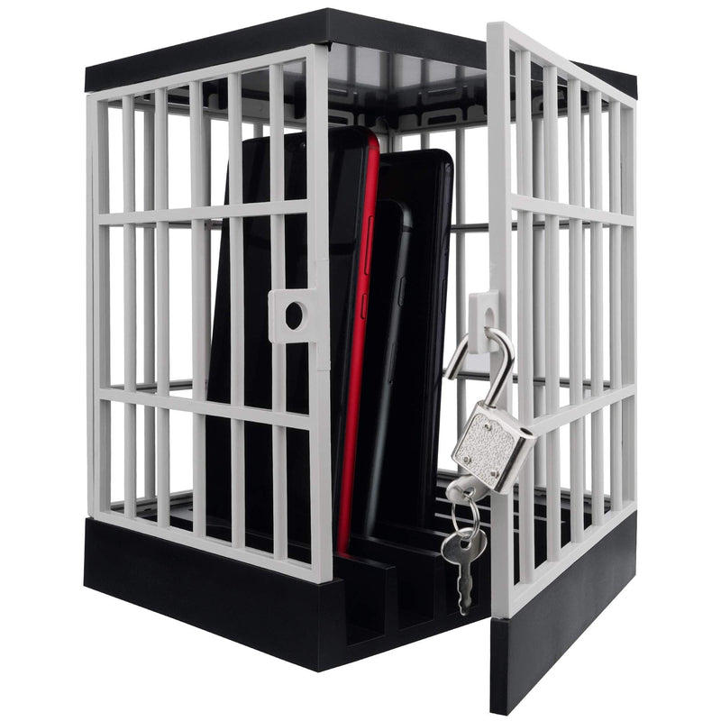 Gemaxvoled Mobile Phone Jail Cell Phones Prison Lockable Cage- Classroom Family Time Party Black