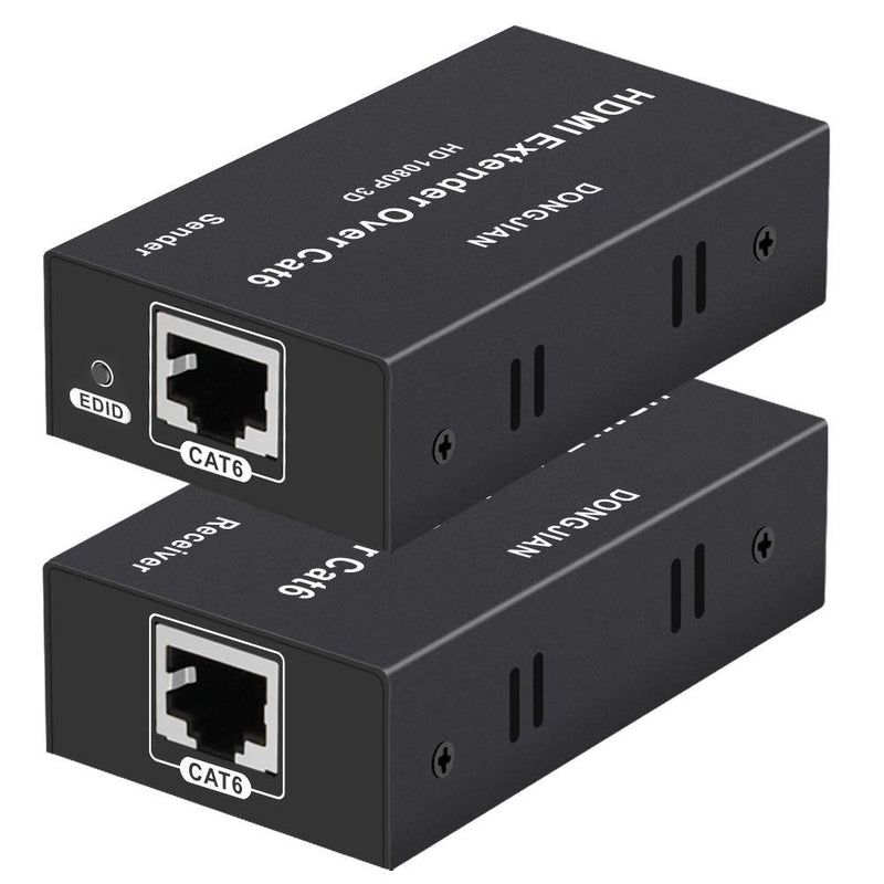 HDMI Extender 196ft HDMI Over Single Cat5E/6/7 HDMI Repeater HDMI Balun Sender Transmitter Receiver Support 1080p 3D HDMI 1.4a HDCP EDID
