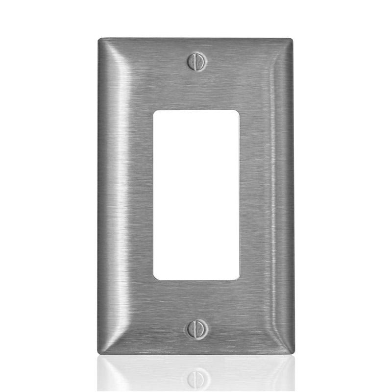 Leviton SSJ82-C40 C-Series 1-Gang Decora Midway Wallplate, Type 302/304, Stainless Steel