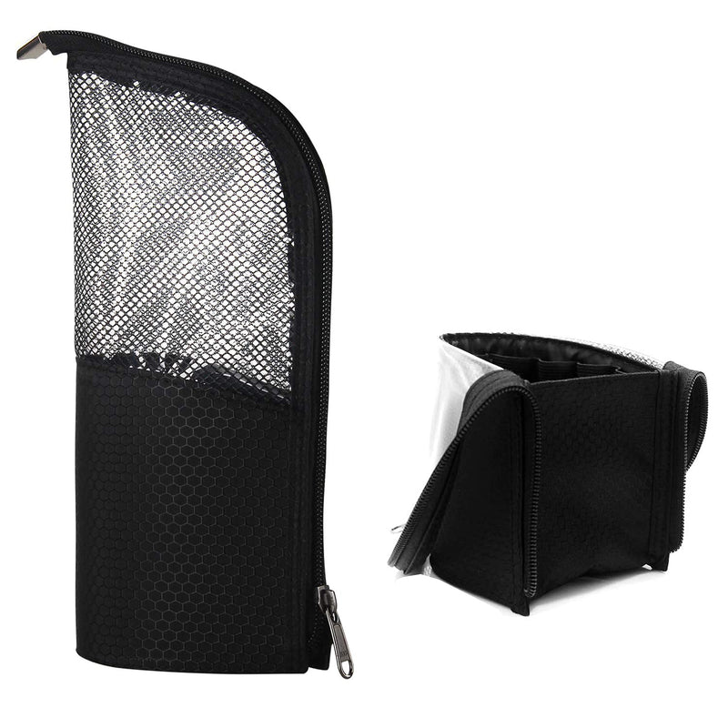 Makeup Brush Organzier Bag,High Capacity Portable Stand-Up Makeup Brush Holder,Professional Artist Makeup Brush Sets Case Waterproof Dust-proof Makeup Brush Cup 1Black Small (Pack of 1)