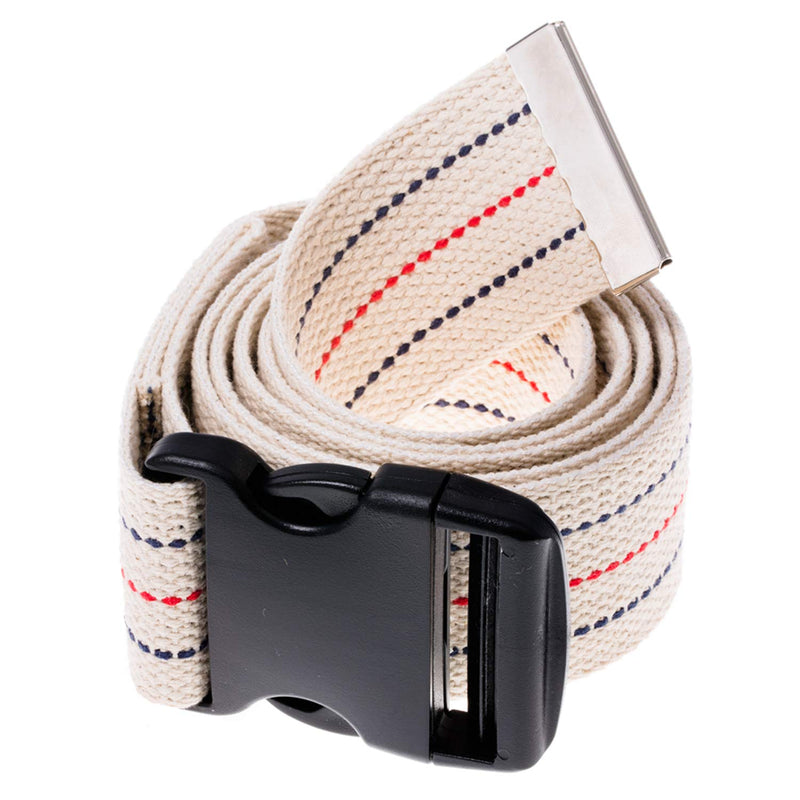 COW&COW Gait Belt 54inch - Transfer and Walking Assistance with Quick Release Buckle for Caregiver Nurse Therapist 2 inches(Beige) Beige With Stripes 54 Inch (Pack of 1)