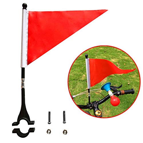AISHEMI Kids Bike Accessories Cycling Handlebar Safety Triangle Flag Pole Polyester Tear-Resistant Waterproof Orange Safty Flag