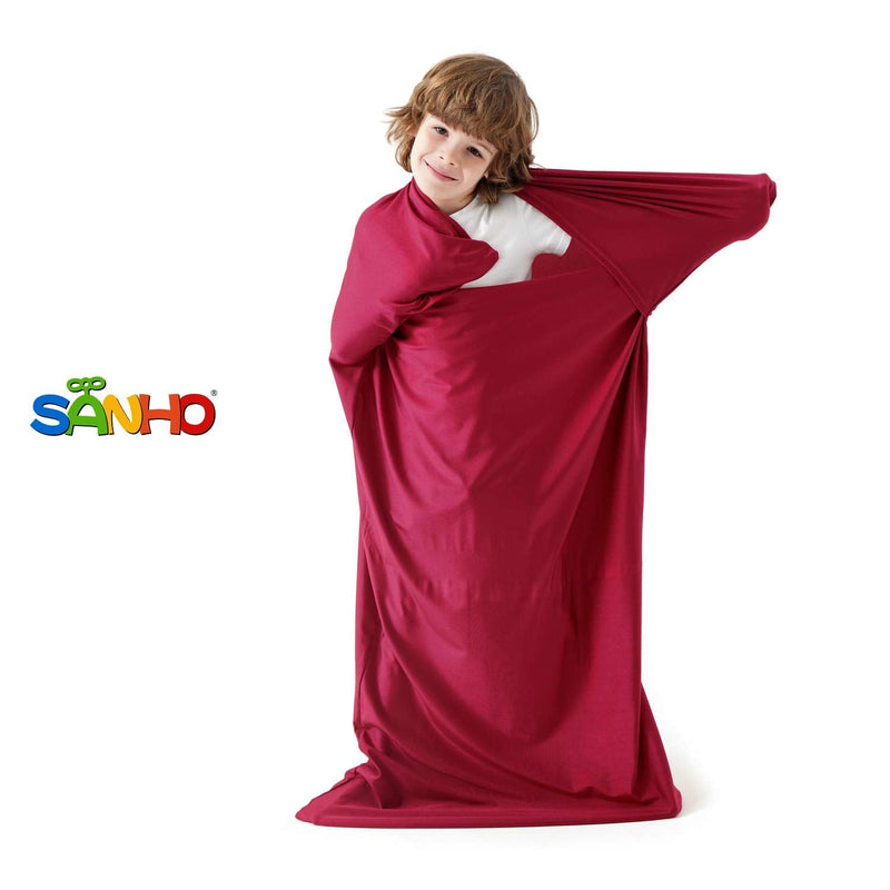 SANHO Premium Sensory Sock Budy Sock, Perfect for Children with Sensory Processing Disorder, Updated Version (Wine red, Small) Wine Red Small (Pack of 1)