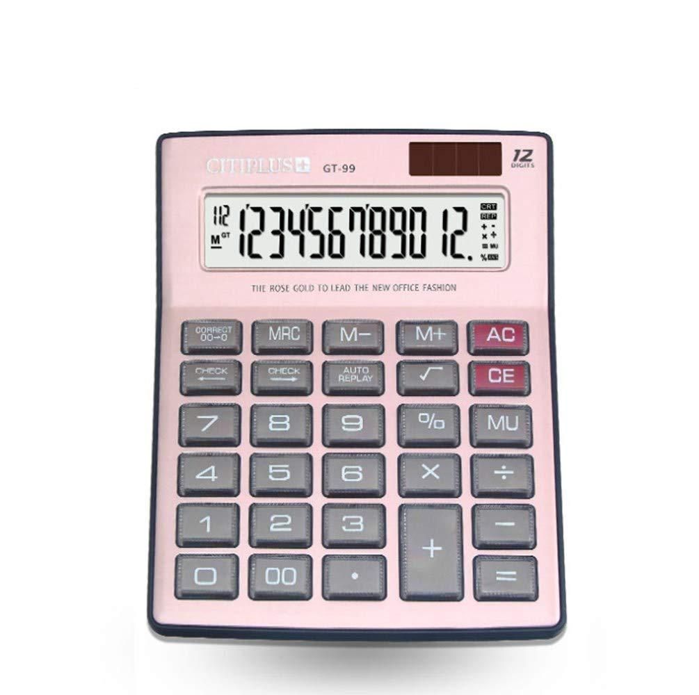 Calculator Large LCD Display with Battery and Solar Powered Calculators Rose Gold-1