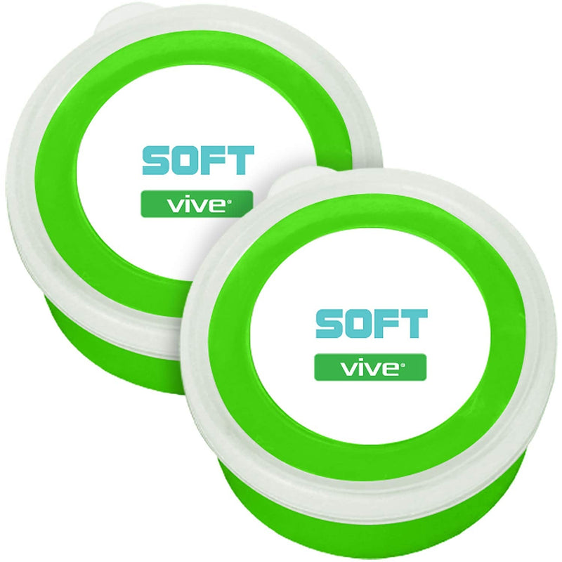 Vive Therapy Putty, Occupational Hand Tools (2 Pack) - Sensory Stress Relief - for Physical Exercise, Finger Pain, Grip Strength, Rehab, Arthritis, Adults, Forearms, Fidgeting, Motor Skills Green (Soft)