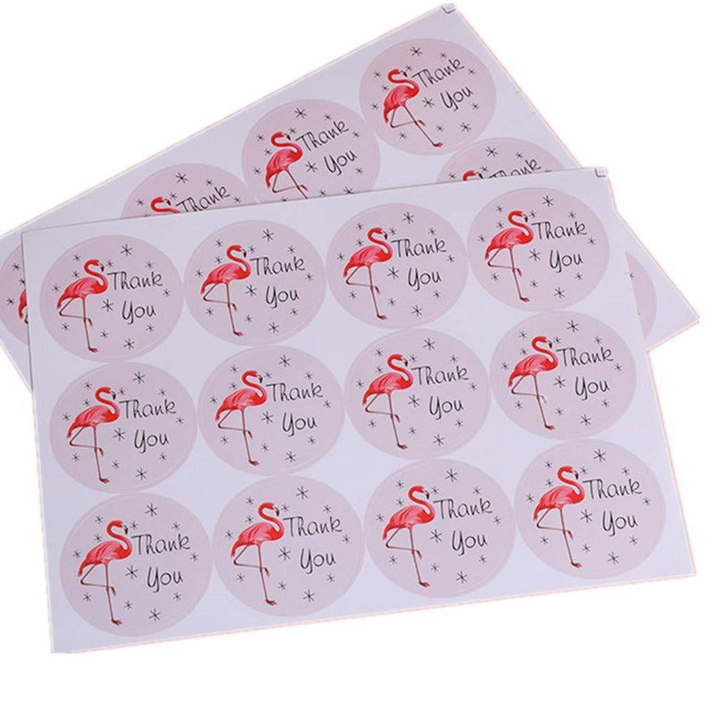 Pack of 240 ''Thank You'' Decorative Adhesive Label with Flamingo 1.5'' Personalized Stickers Packaging Seals Crafts Handmade Baked Envelope Label Decorative Sticker(Thank You 240pcs-flamingo)