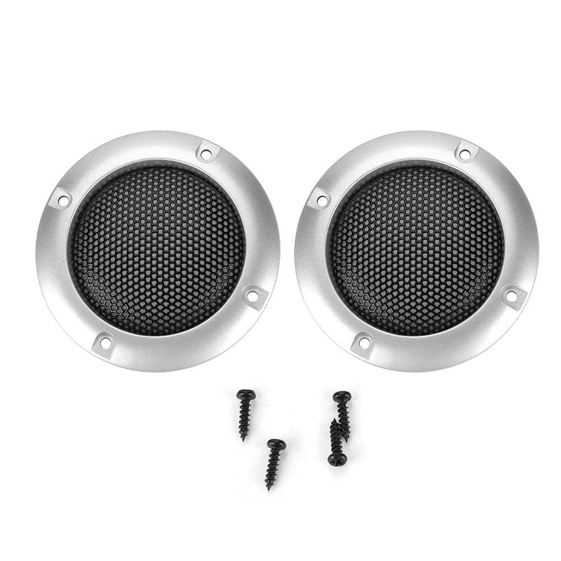 Zopsc 2PCS Compact Stereo Speaker Mesh Cover 2 inch Elegant Shatter Resistant Decorative Steel Mesh Circle Car Speaker Protective Cover (Plus 4 Screws)(Sliver) Sliver