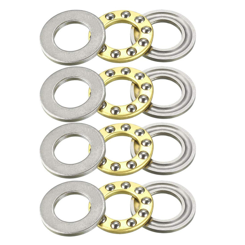 uxcell F10-18M Thrust Ball Bearings 10mm x 18mm x 5.5mm Chrome Steel Single Direction 4pcs