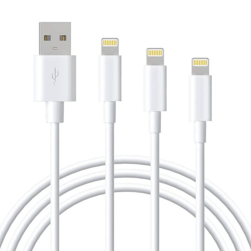 MFi Certified iPhone Charger Cable - Marchpower Lightning Cable 3Pack 3FT 6FT 9FT Long iPhone Cord USB Charging Cable Compatible with iPhone 12 11 XS Max XR X 8 7 6S 6 Plus SE 5S 5C 5 iPad iPod White