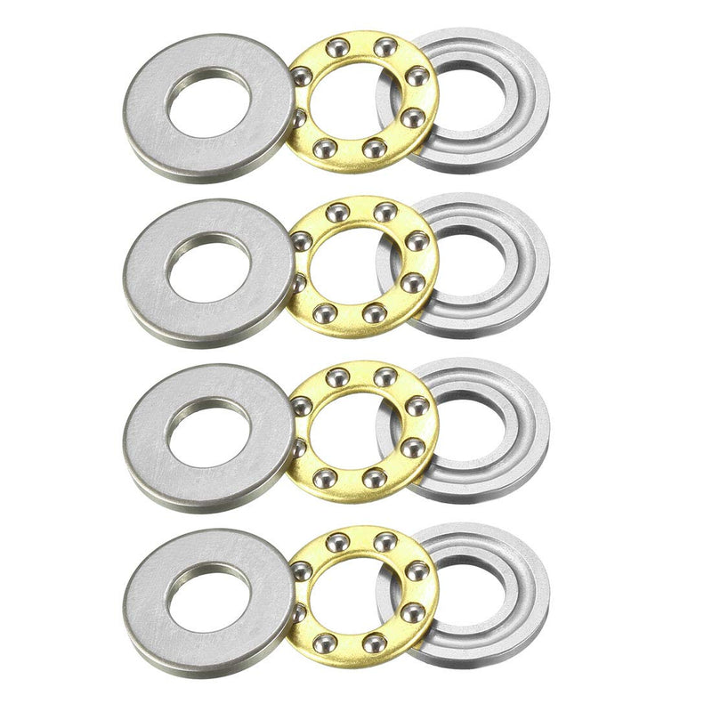 uxcell F7-15M Thrust Ball Bearings 7mm x 15mm x 5mm Chrome Steel Single Direction 4pcs