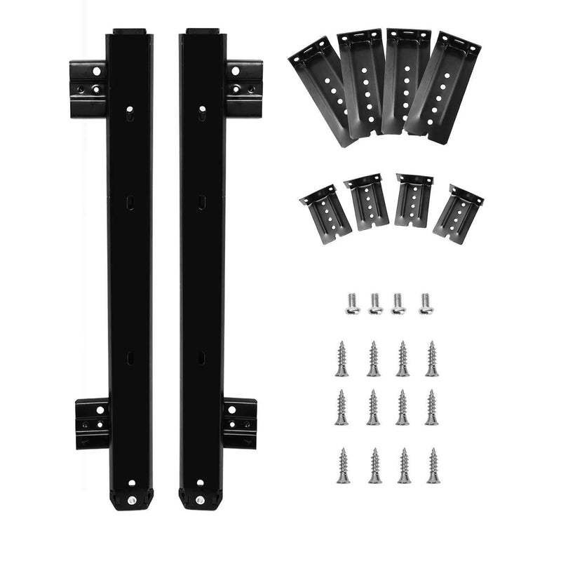Keyboard Slide, KINJOEK 14 Inch 2 PCS Heavy Duty Ball Bearing Slides, Computer Drawer Tray Accessories, Cabinet Furniture Rails Rack with Adjustable Height Bracket and Screws, Black