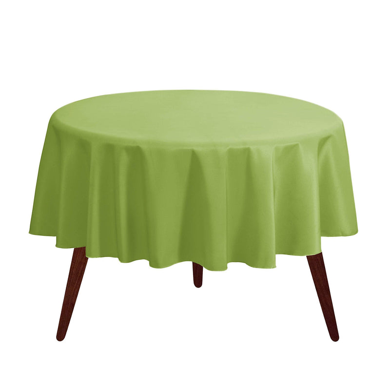 Gee Di Moda Tablecloth - 70" Inch Round Tablecloths for Circular Table Cover in Apple Green Washable Polyester - Great for Buffet Table, Parties, Holiday Dinner & More 70 Inch Round