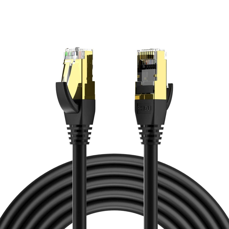 Cat8 Cable Ethernet 25ft,Heavy Duty Internet Network Cord,High Speed FFTP LAN Cables Waterproofed UV Resistant with Gold Plated RJ45 Connector for Router, Modem, Gaming, Xbox Cat8 25ft