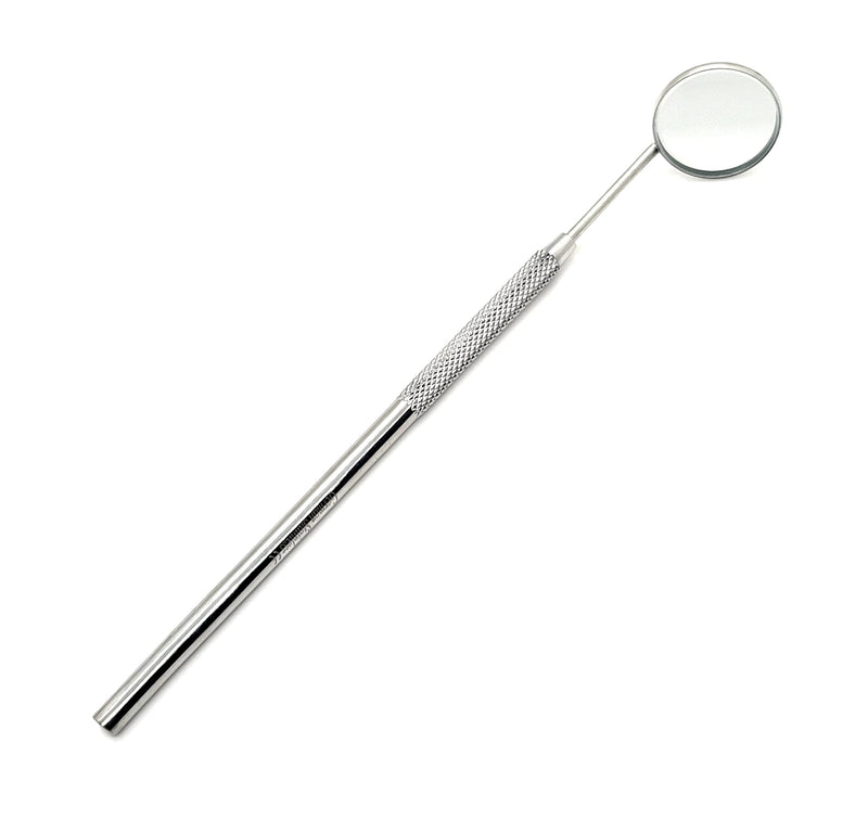 Dental Mouth Teeth Inspection Mirror #5 with Stainless Handle, Cone Socket, Total Length 6.5"