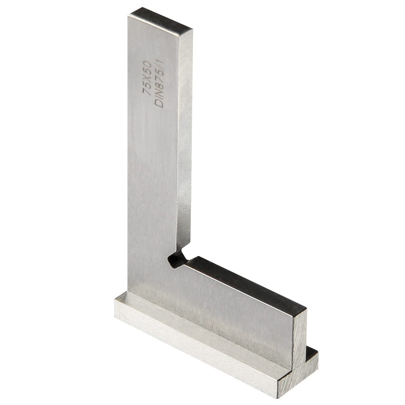 Precision Machinist Square 3 Inch Engineer Square 90 Degree Right Angle Ruler Ground Hardened Steel with Seat 3 x 2 Inch 75x50mm(3x2 inch)