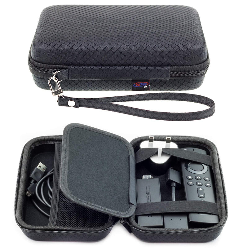 Hard Carry Case for Amazon Fire TV Stick 4K / Fire TV Stick Remote Control Cables and Charger - Protective Portable Travel Hard EVA Cover Shockproof Storage Bag Pouch, Black