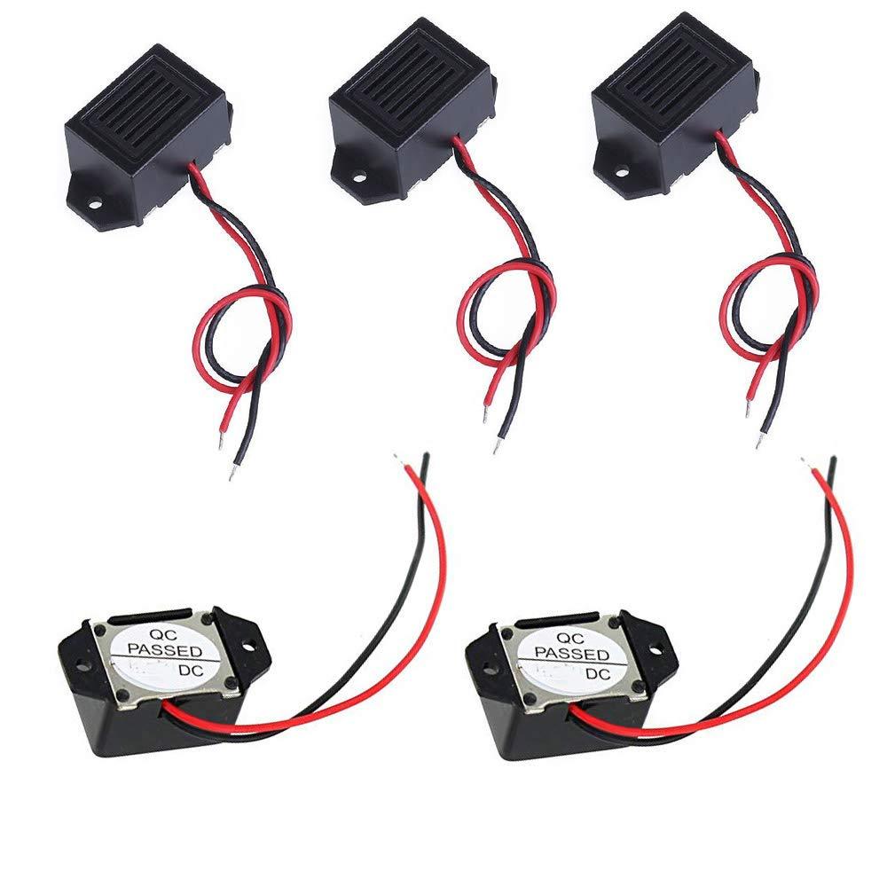 tatoko 5PCS Mini Buzzers with Leads - 12V 400Hz Morse Code Mechanical Electronic Components