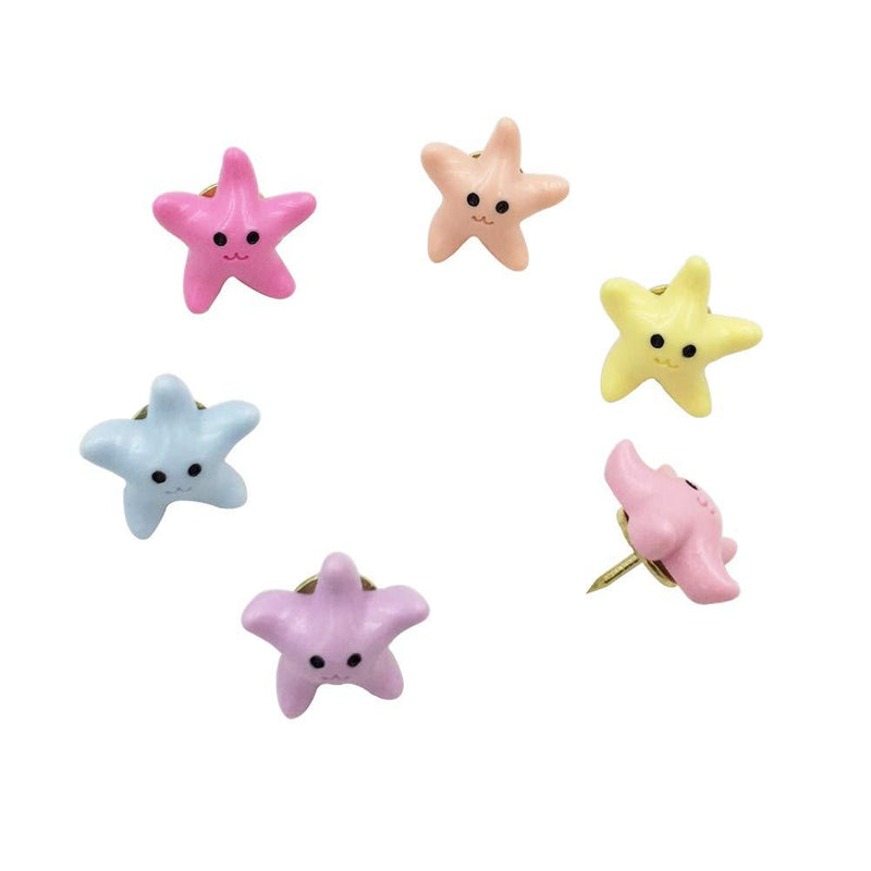KOTU 24 Pack Decorative Thumbtacks Reative Starfish Shape Pushpins Drawing Pins for Feature Wall, Whiteboard, Corkboard, Photo Wall