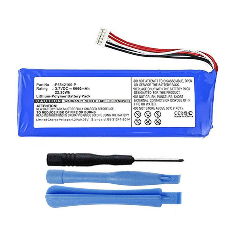 MPF Products 6000mAh P5542100-P Battery Replacement Compatible with JBL Pulse 3 Waterproof Bluetooth Speaker