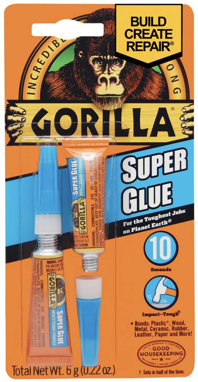 Gorilla Super Glue, 2 Pack of 3 Gram Tubes