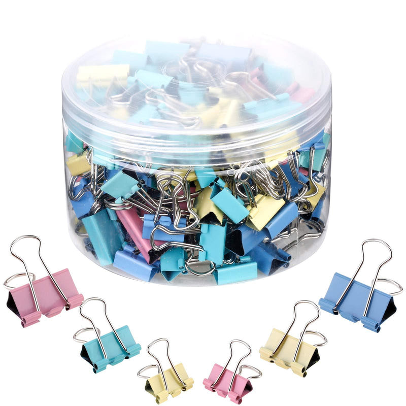 150 Pieces Binder Clips Paper Clamp Clips Assorted Sizes (Multicolor) Multicolor