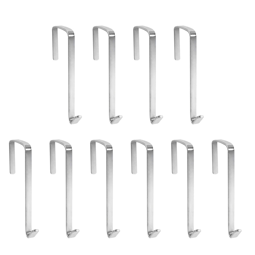 10 Pack Over The Door Metal Hook Hanger to Fit Interior Doors with Thickness from 1.3" to 1.65"