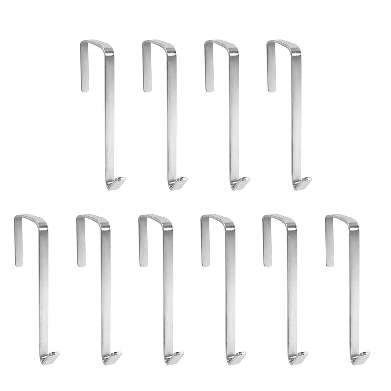 10 Pack Over The Door Metal Hook Hanger to Fit Interior Doors with Thickness from 1.3" to 1.65"