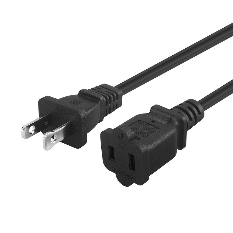 10FT(3M) Polarized US 2-Prong Male-Female Extension Power Cord Cable, 2 Outlet Extension Cable Cord US AC 2-Prong Male/Female Power cable10A/125V,Nema 1-15P to 1-15R Cable Polarity 10-Feet
