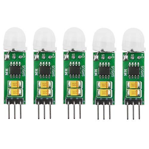 XINGYHENG 5Pcs HC-SR505 Micro Body Sensing Module PIR Motion Detector Switch Module High Power High Efficiency Digital Measurement for Electronic Practice DIY
