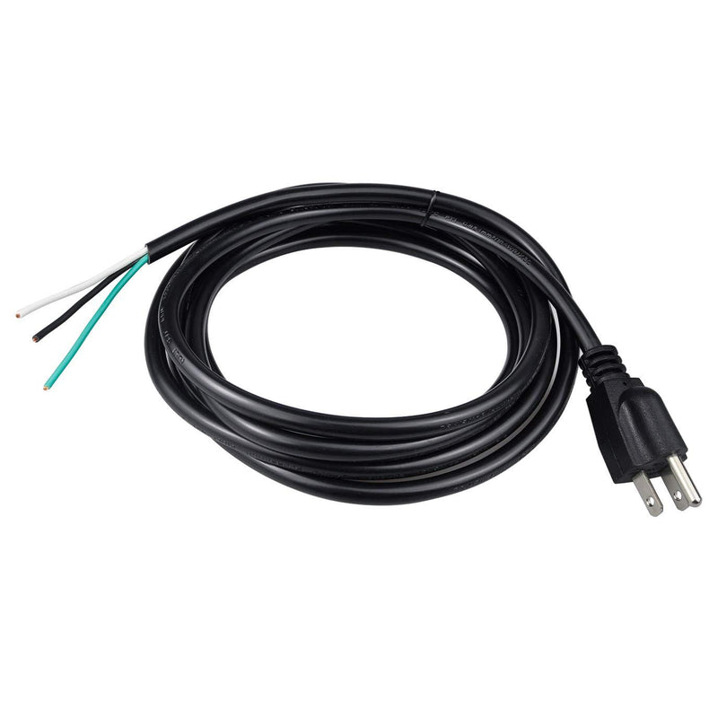 Pinfox 10ft 18 Gauge 3 Prong Heavy Duty Replacement Power Supply Cord Cable 110V 115V 120V Pigtail for Universal AC Appliance, NEMA 5-15 Plug US SJT 18AWG (10A) 10A