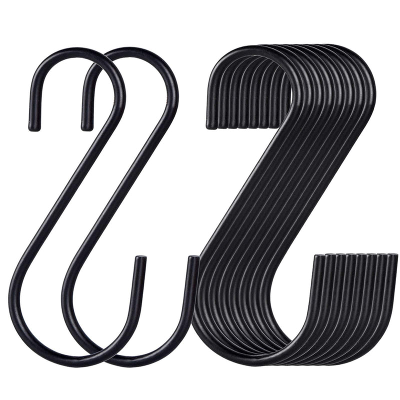 30 Pack Black S Hooks,Heavy Duty Metal Hooks Can with Stand up to 33 pounds.for Kitchen,Office,Garden or Outdoor Activities