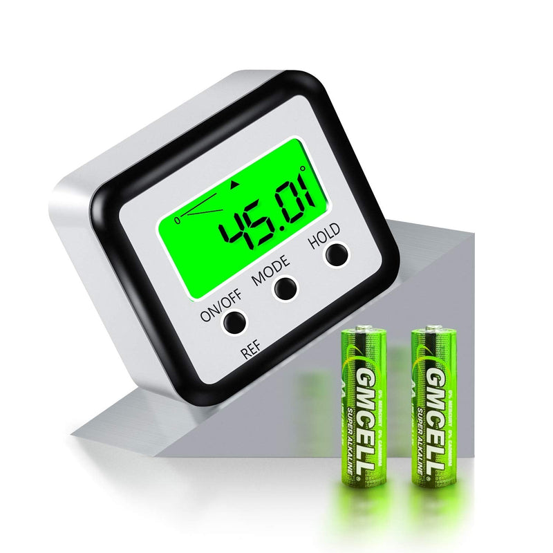 Digital Level Protractor Inclinometer Magnetic Level Angle Meter Angle Finder Level Box Angle Measuring Tool for Carpentry, Building, Automobile, Masonry, etc.Silver+ Green Silver+ Green
