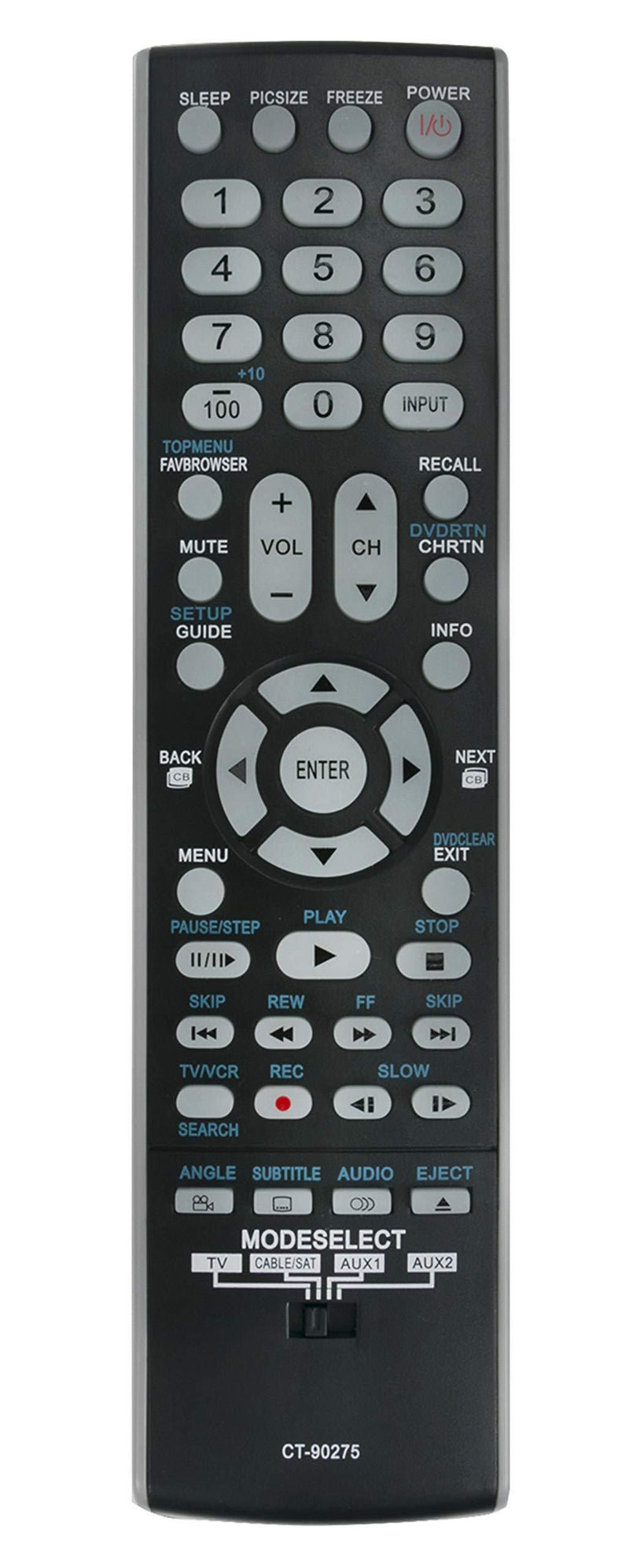 CT-90275 Replaced Remote fit for Toshiba TV 32HL17 32HL17U 37HL17 42HL17 32HL37 32HL37U 26HL67 32HL67 32HL67U 37HL67 42HL67 42HL67US 37HL67S 42HL67U 32HL67US 19AV500U 19AV501U 19AV51U 26AV50U 26AV52U