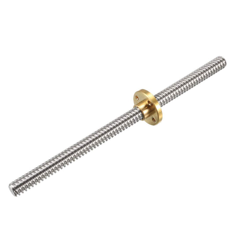 uxcell 150mm Length T8 8mm Dia Lead Screw Rod,4 Lead Stainless Steel Lead Screw Rod with Copper Nut Trapezoidal Thread for 3D Printer Z Axis